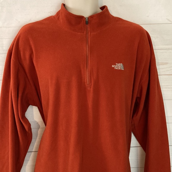 The North Face Mens SZ XL TKA 100 pull over orange 1/4 zip Long Sleeve sweater - Picture 4 of 10